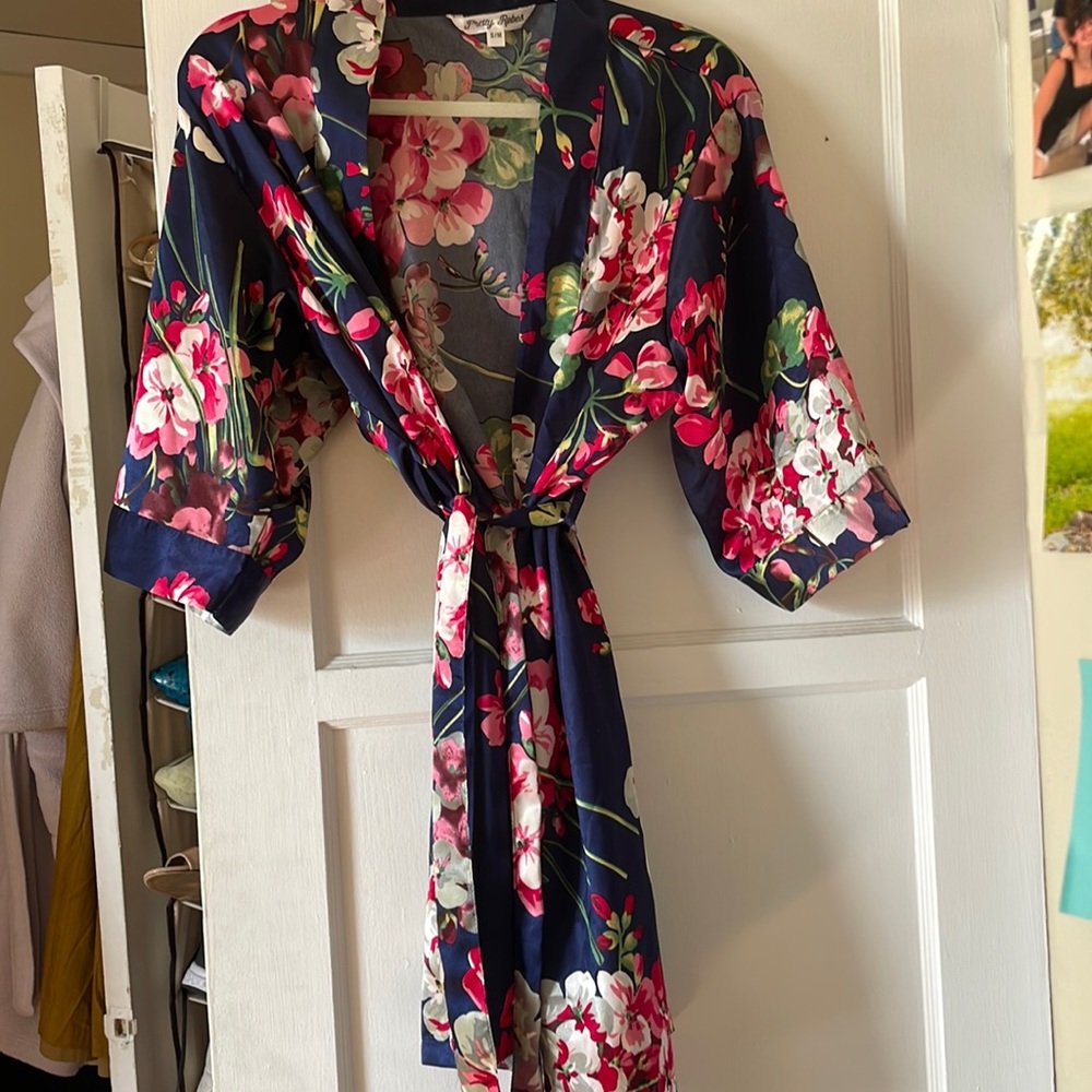 Floral Satin Robe (Size S/M)